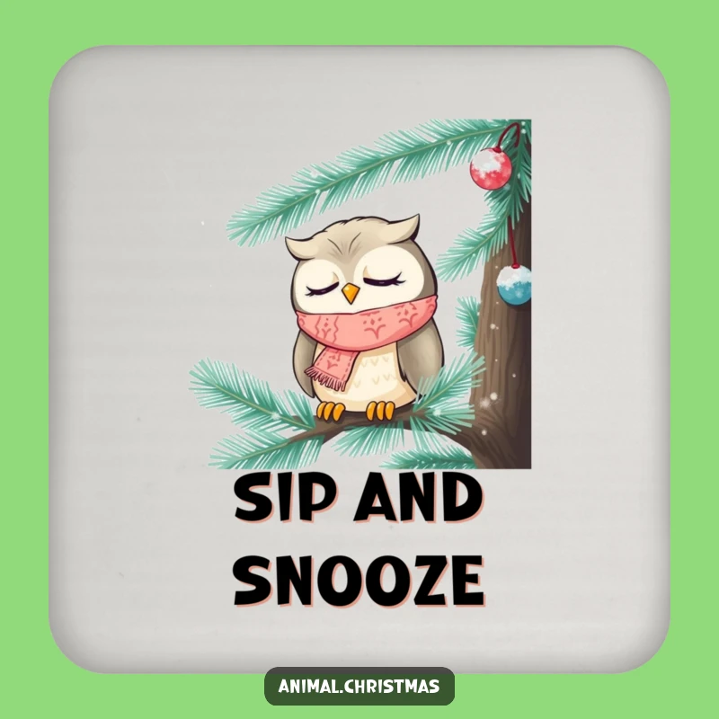 Funny Sleepy Owl Coaster - Protect Surfaces With Calm