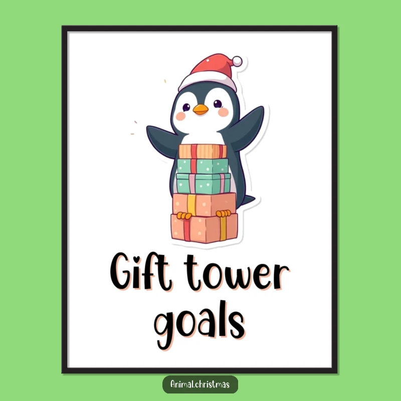 Funny Kawaii Penguin Gift Poster: Hilarious Wall Art for Festive Cheer
