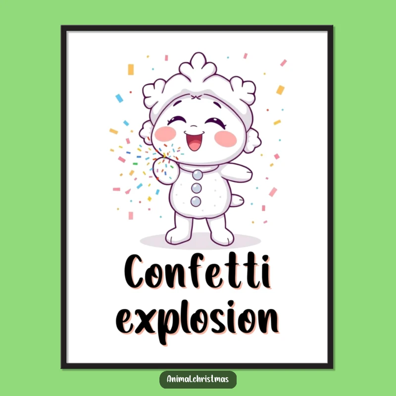 Funny Snowflake Confetti Poster - Joyful Winter Wall Art Gift