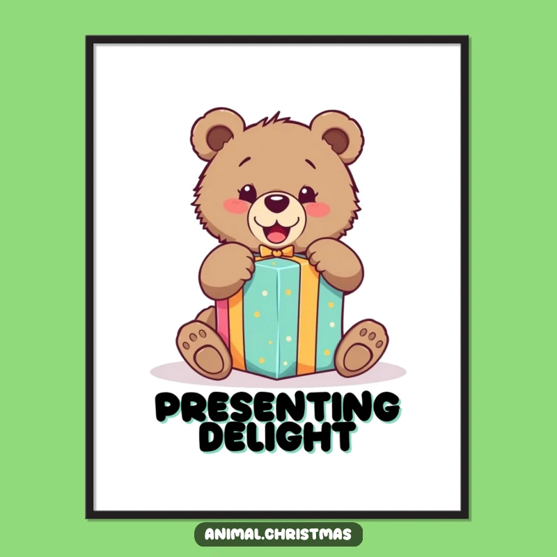 Funny Bear Cub Gift Poster: Add Joyful Excitement to Your Walls with This Art