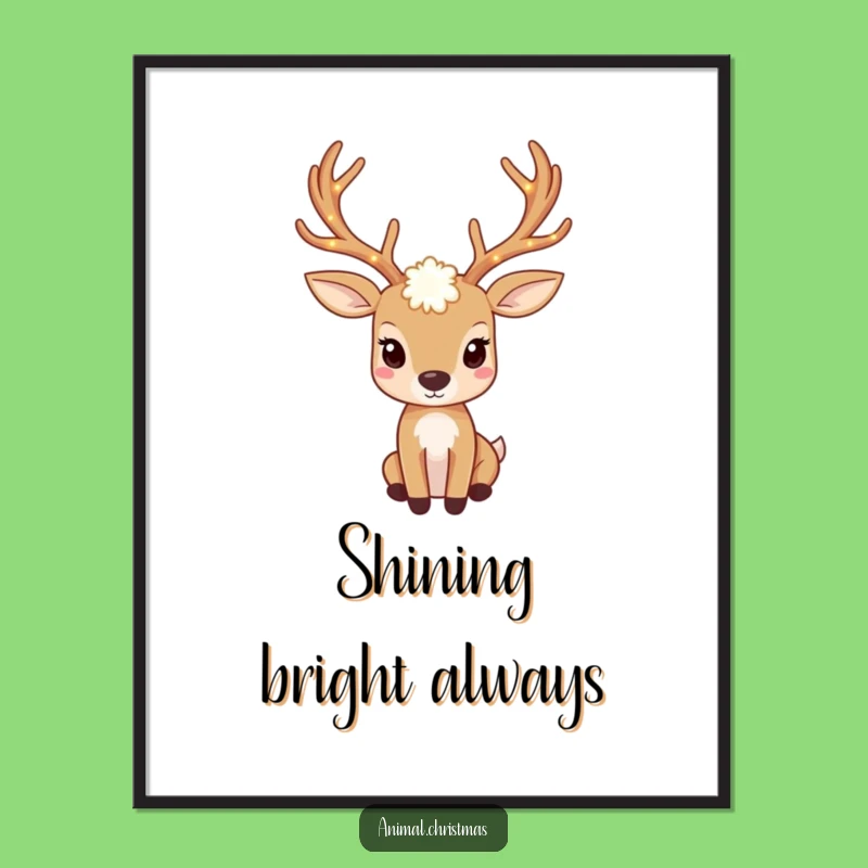 Funny Deer Lights Poster: Bring Twinkling Antler Cheer to Your Walls