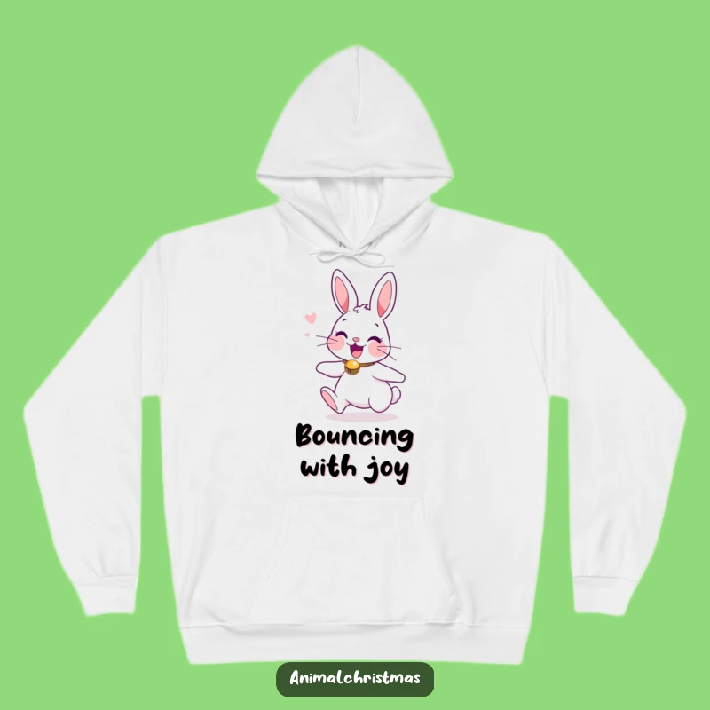 Cozy Funny Hoodie Excited Bunny Christmas Gift