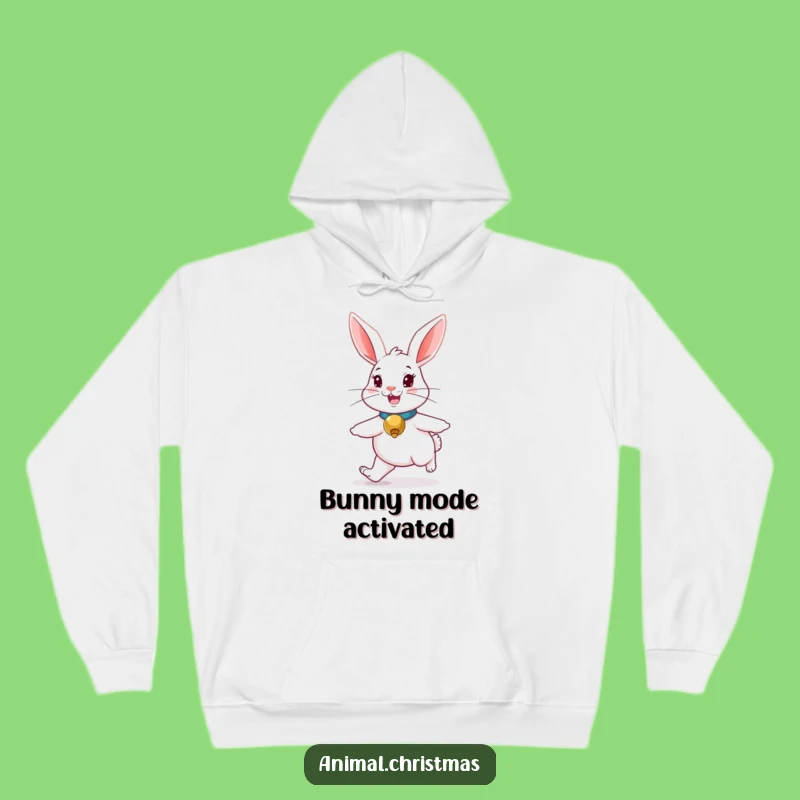 Funny Rabbit Hoodie: Stay Cozy with a Merry Hopping Friend and Jingle Bells