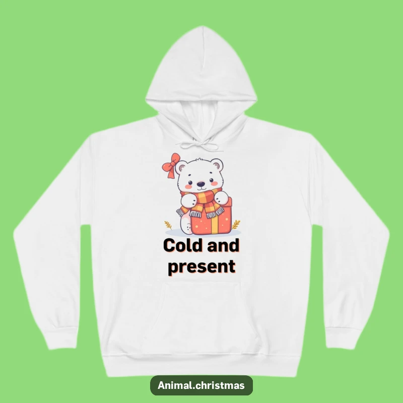 Cozy Funny Polar Bear Present Hoodie: Stay Warm with This Humorous Winter Essential