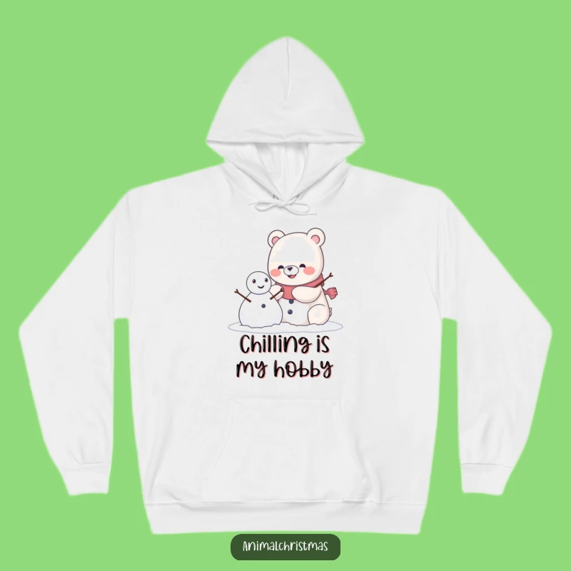 Cozy Funny Kawaii Bear Snowman Hoodie: Embrace the Warmth of Winter Fun