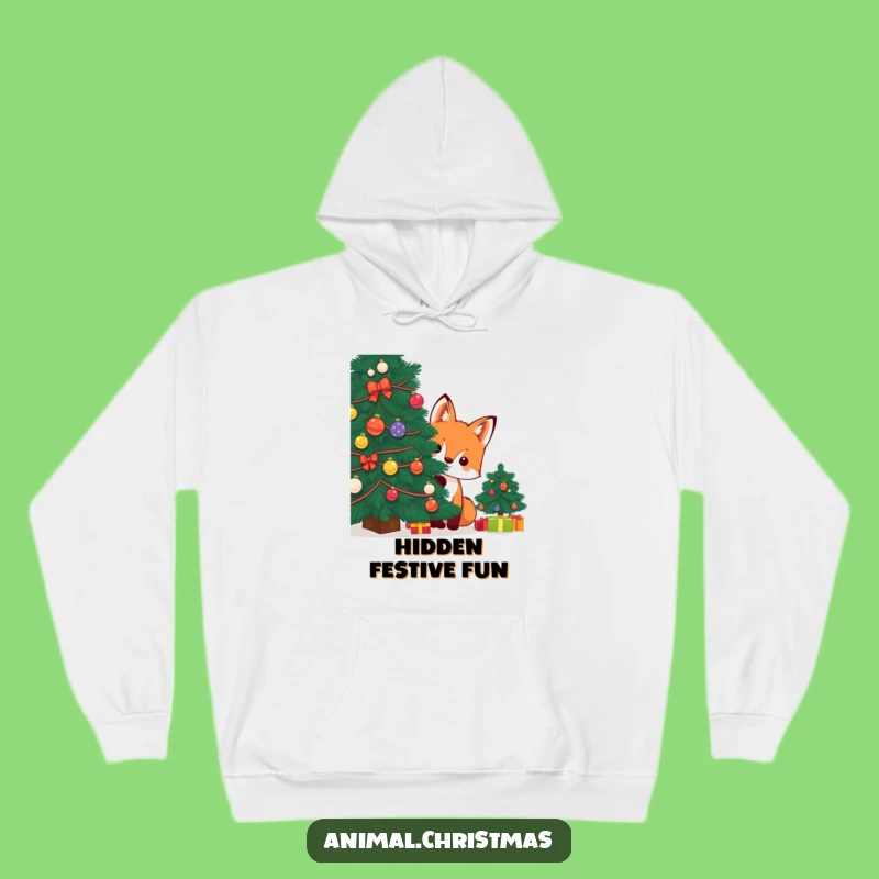Cozy Funny Kawaii Fox Hoodie: Warm & Hilarious Holiday Hiding Gear
