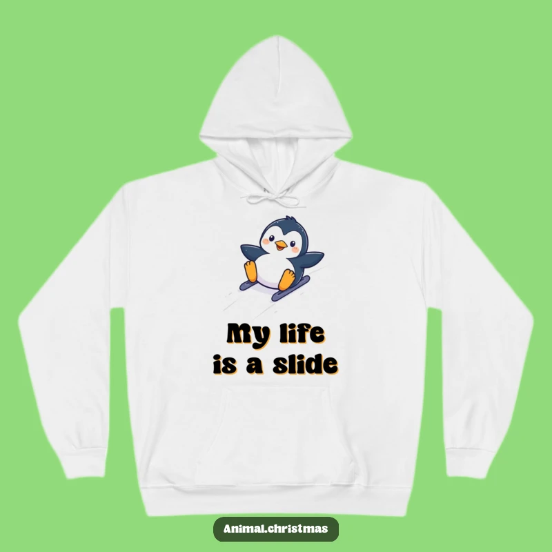 Cozy Funny Kawaii Penguin Hill Hoodie: Warmth and Winter Glee