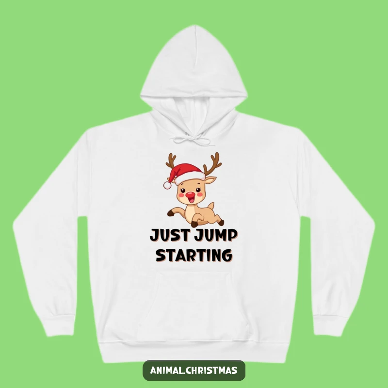 Cozy Funny Reindeer Santa Hat Hoodie - Warm Winter Gift for Laugh Lovers