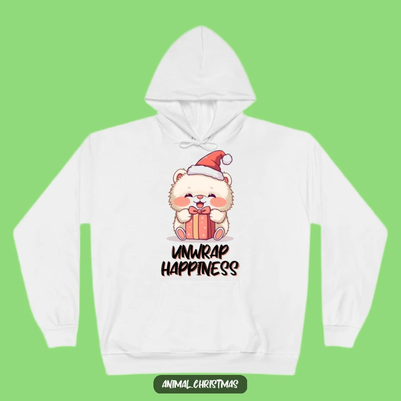 Funny Fluffy Animal Santa Hat Hoodie: Cozy & Hilarious Gift for Holiday Snuggles