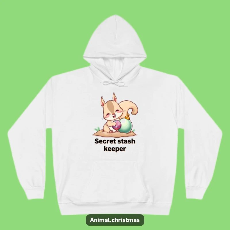 Funny Squirrel Ornament Hoodie: Cozy Happy Hoarder for a Funny Gift