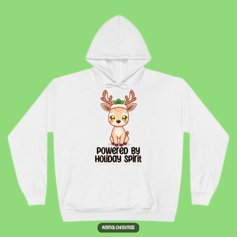 Funny Kawaii Deer Hoodie: Glowing Eyes, Cozy - Warm Funny Gift
