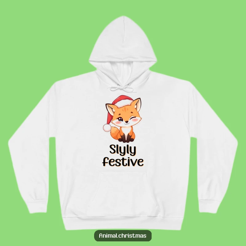 Cozy Funny Hoodie Sly Fox Santa Christmas Gift