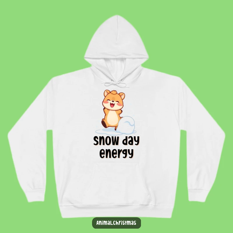 Funny Snow Kicking Animal Hoodie: Cozy Comfort, Hilarious Energy, a Great Gift!