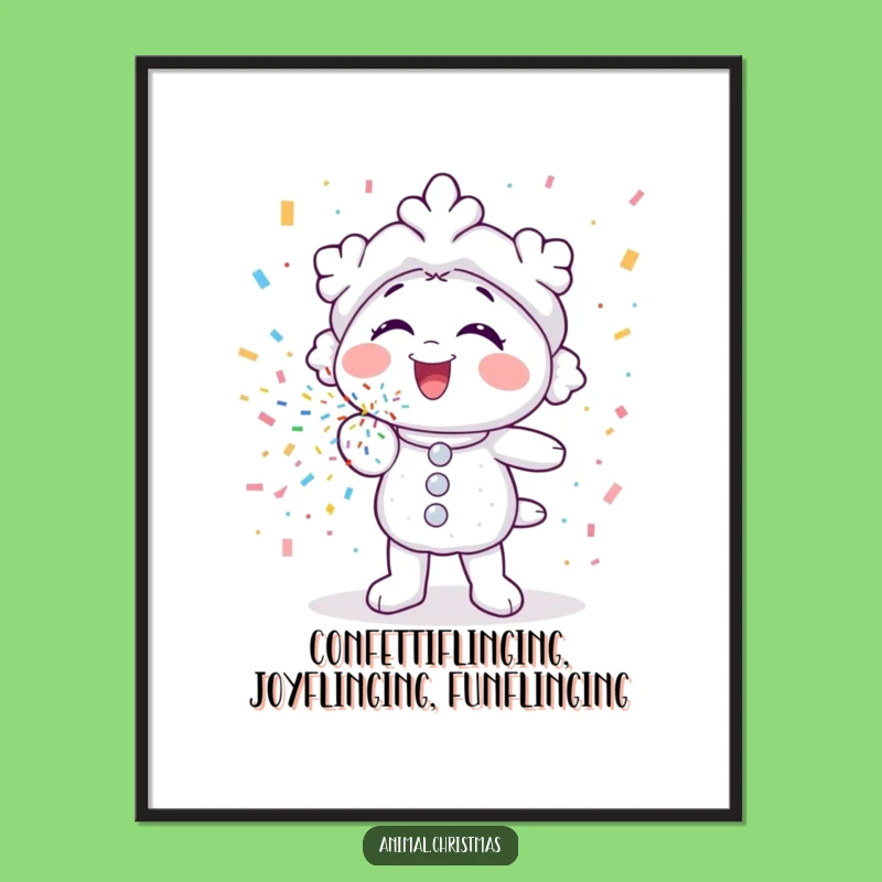 Free Printable Funny Snowflake Wall Art: Confetti Blast Downloadable Decor