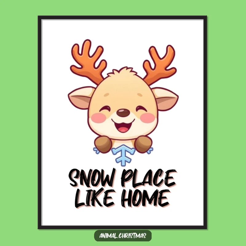 Free Printable Wall Art: Funny Antler Animal Winter Wonder Holiday Decor