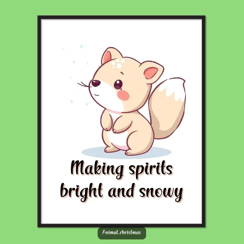 Funny Free Printable Wall Art: Animal Snow Sprinkle Magic Downloadable Decor