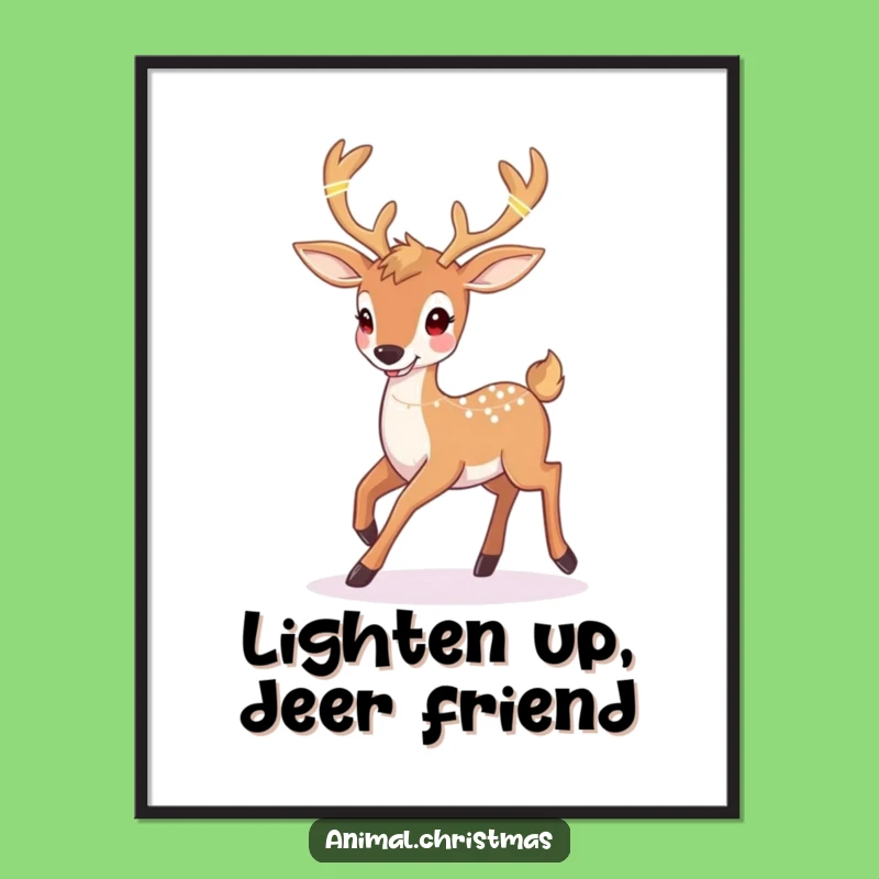 Free Printable Wall Art: Twinkling Deer Art - Downloadable Funny Decor Gift