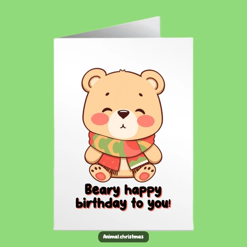 Charming Bear Birthday Card: Free Printable Downloadable Gift for a Sweet Celebration!