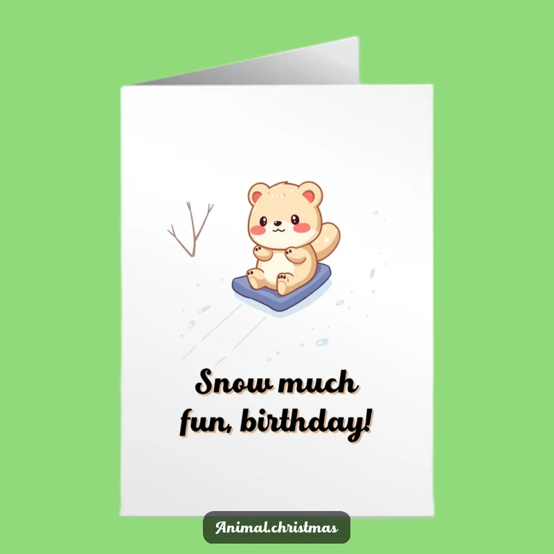 Free Printable Birthday Card: Hilarious Snowboarding Animal, Funny Downloadable Gift