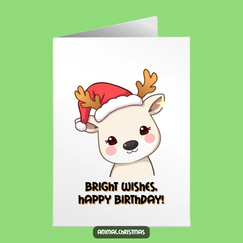 Free Printable Funny Birthday Card: Animal Antlers Twinkling Light Gift