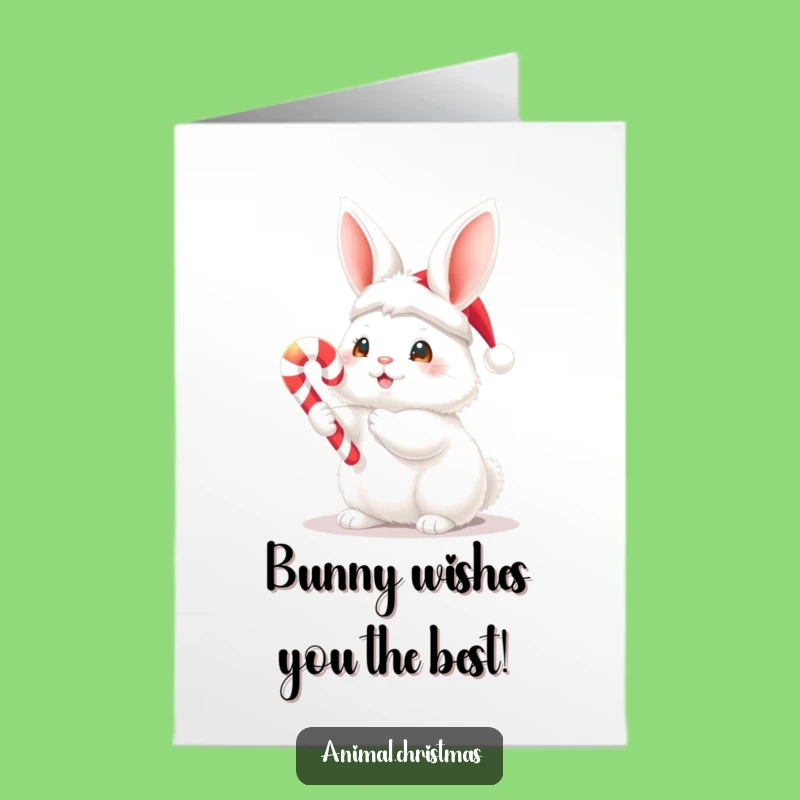 Funny Free Printable Bunny Birthday Card: Cute Santa Hat Bunny Downloadable Gift!