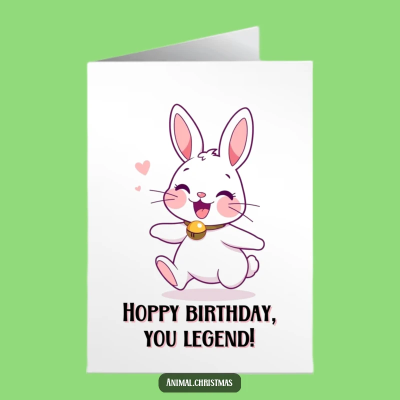Free Printable Birthday Card: Bouncing Bunny, Funny Jingle Bells, DIY Downloadable Gift