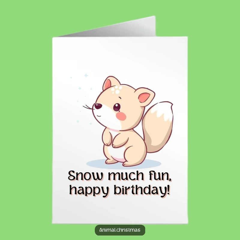 Free Printable Funny Birthday Card: Animal Snow Sprinkle Joy Download