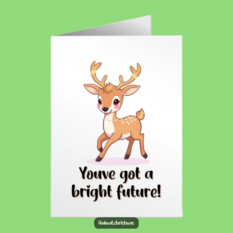 Free Printable Congrats Card: Deer Prances in Congrats - Downloadable Gift for Wins
