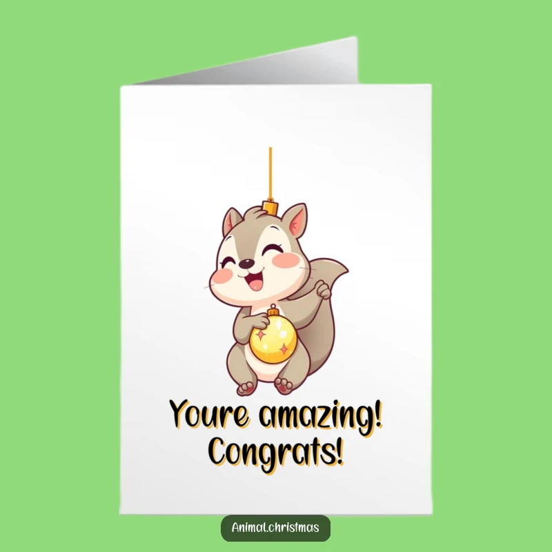 Free Printable Congrats Card: Funny Squirrel Decorating DIY Downloadable