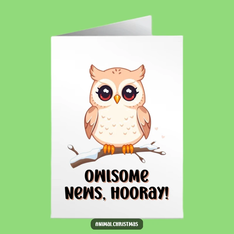 Free Printable Kawaii Owl Congratulations Card: Twinkling Eyes for a Joyful Downloadable Gift