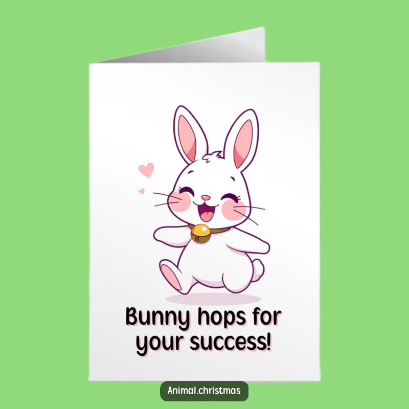 Funny Free Printable Congrats Card: Excited Bunny, Jingle Bells, DIY Downloadable Gift