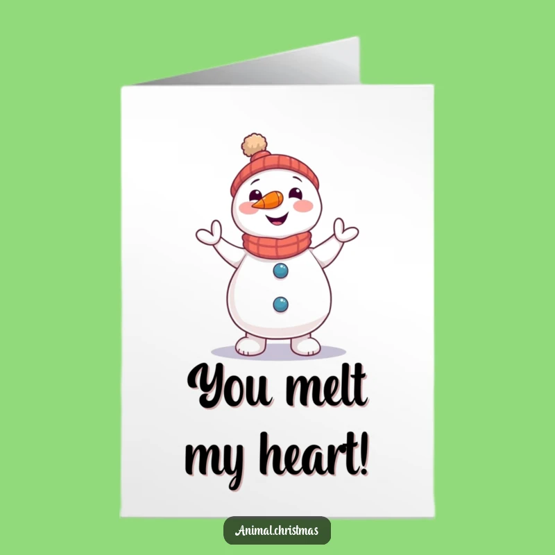 Free Printable Congrats Card: Snowman Jig Funny Downloadable Greeting Celebration