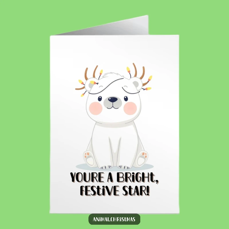 Free Printable Polar Bear Congratulations Card: Lights Tangled Downloadable Gift