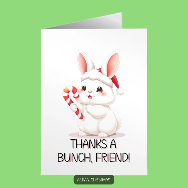 Free Printable Bunny Thank You Card: Cute Santa Bunny Gratitude Download!