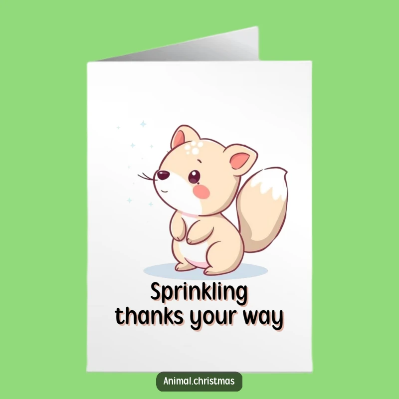 Free Printable Funny Thank You Card: Animal Snow Sprinkle Gratitude Download