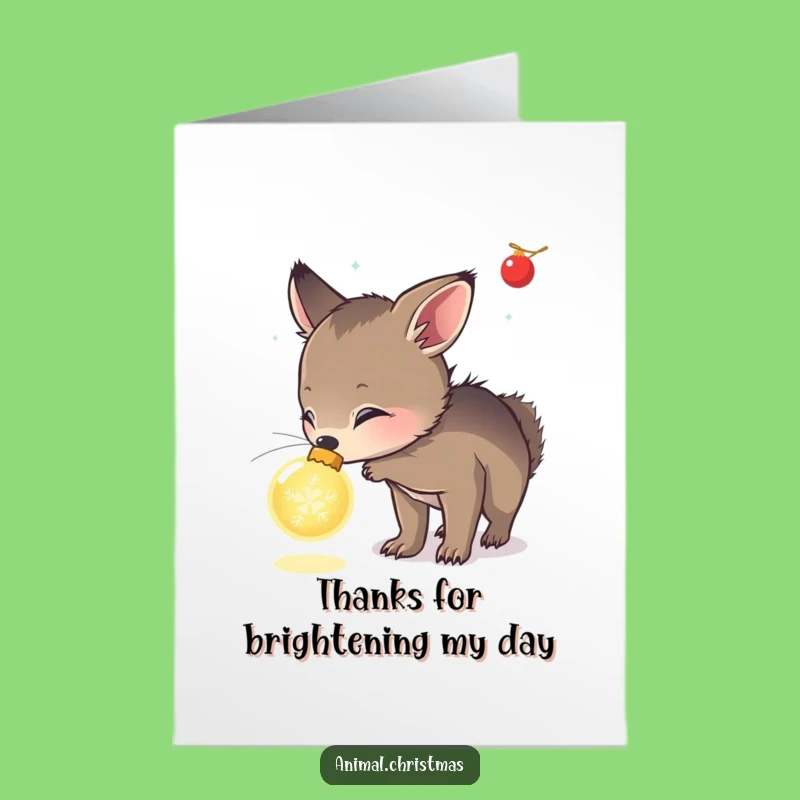 Free Printable Thank You Card: Animal Sniffs Ornament for Your Gratitude