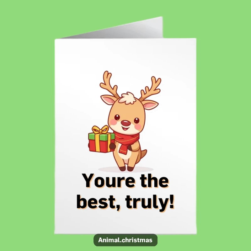 Free Printable Thank You Card: Grateful Reindeer Gift Delivery Funny Downloadable Greeting