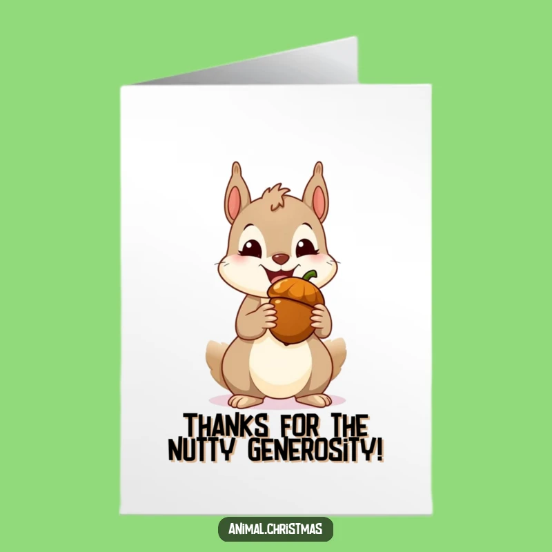 Free Printable Thank You Card: Grateful Squirrel Acorn Hug - Print at Home Gift