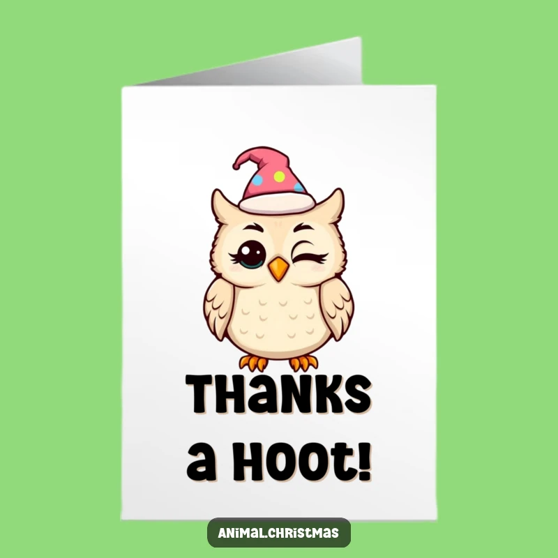 Free Printable Thank You Card: Kawaii Owl Expresses Gratitude With A Wink!