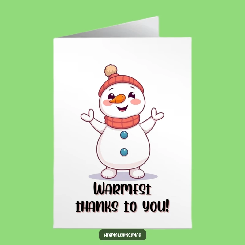 Free Printable Thank You Card: Snowman Jig Funny Downloadable Greeting Gratitude