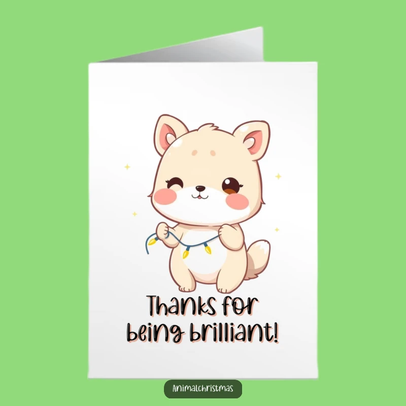 Free Printable Thank You Card: Winking Lights Animal, Grateful Sparkle Gift