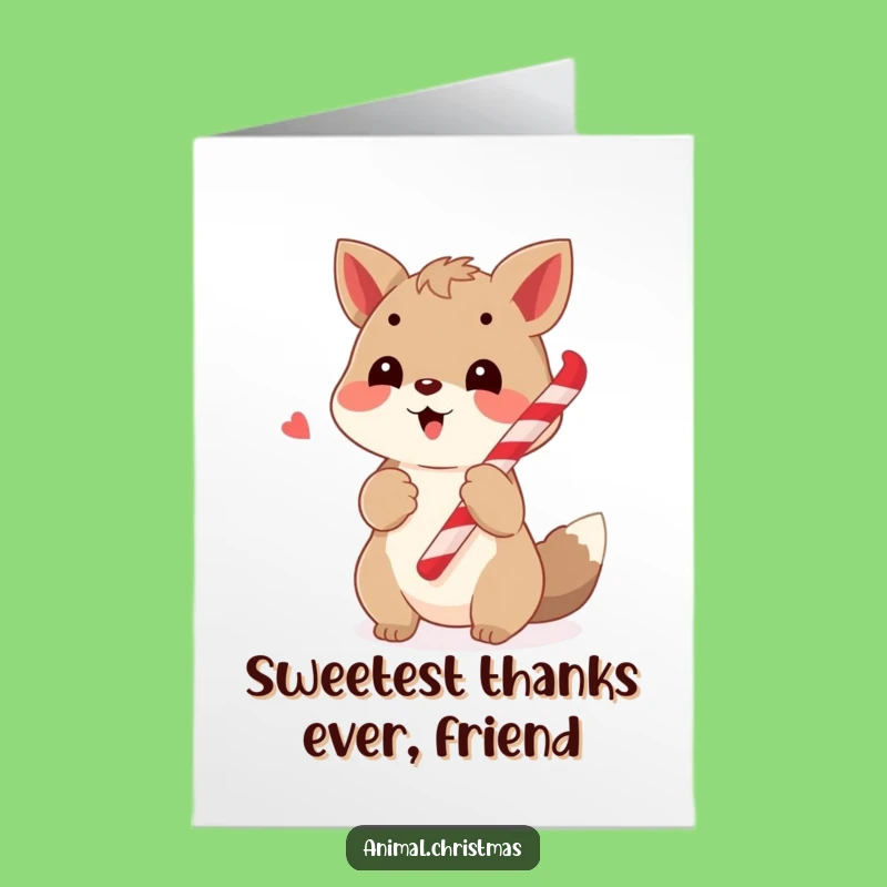 Free Printable Thank You Card: Carols and Candy Cane Thanks