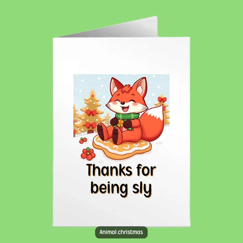 Free Printable Fox Thank You Card: Gingerbread Slide Gratitude!