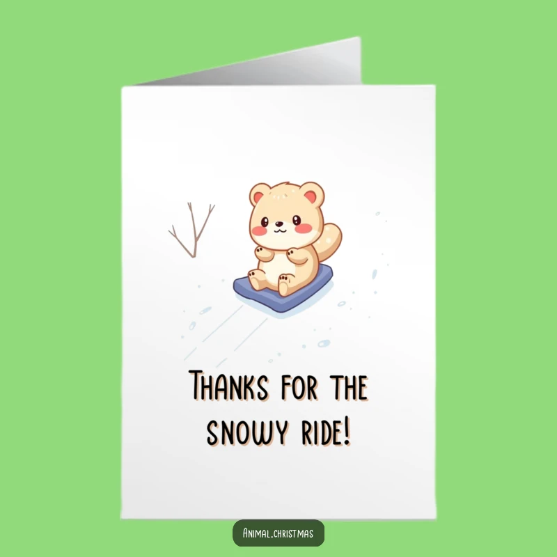 Free Printable Thank You Card: Awesome Snowboarding Animal, A Grateful LOL Gift
