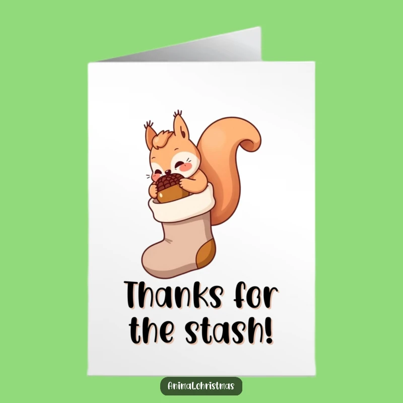 Free Printable Thank You Card: Kawaii Squirrel for Grateful, Funny Downloadable