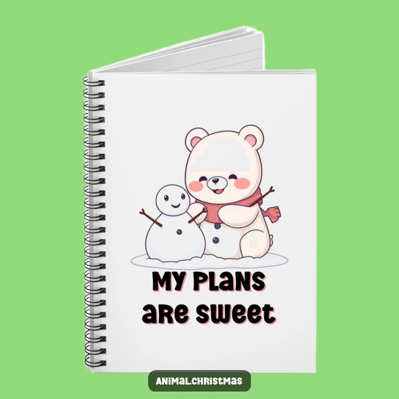 Funny Kawaii Bear Snowman Notebook: Capture Your Winter Thoughts with a Grin