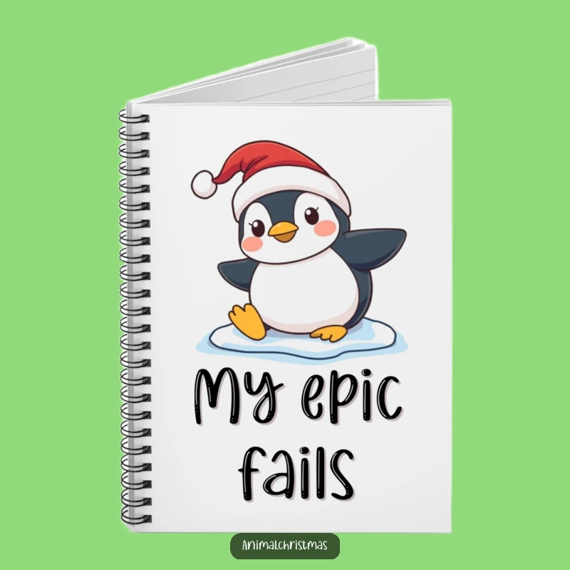 Funny Penguin Slip Notebook - Journaling Winter Mishaps & Humor