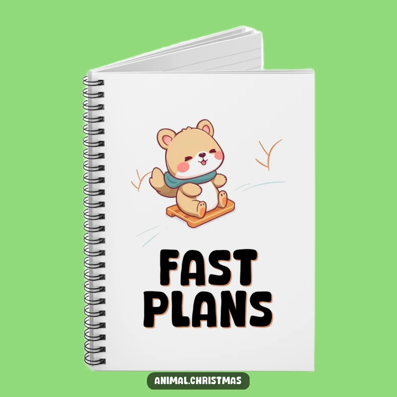 Funny Snow Sliding Animal Notebook: Jot Down Winter Adventures - Hilarious Gift