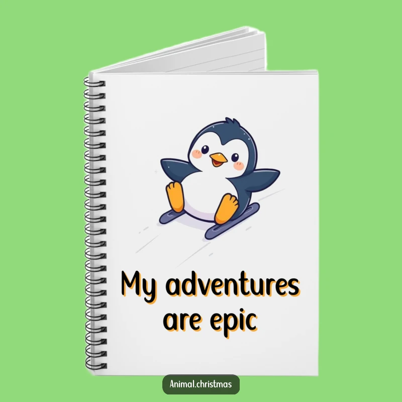 Funny Kawaii Penguin Hill Notebook: Jot Down Your Winter Adventures