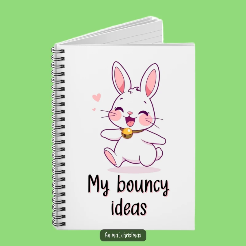 Funny Notebook Excited Bunny Jingle Bells Journal